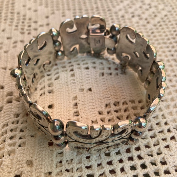 925 MEXICO bracelet Vintage Scrollwork unisex 1”wide, about 8.5” (outside) - Picture 5 of 8